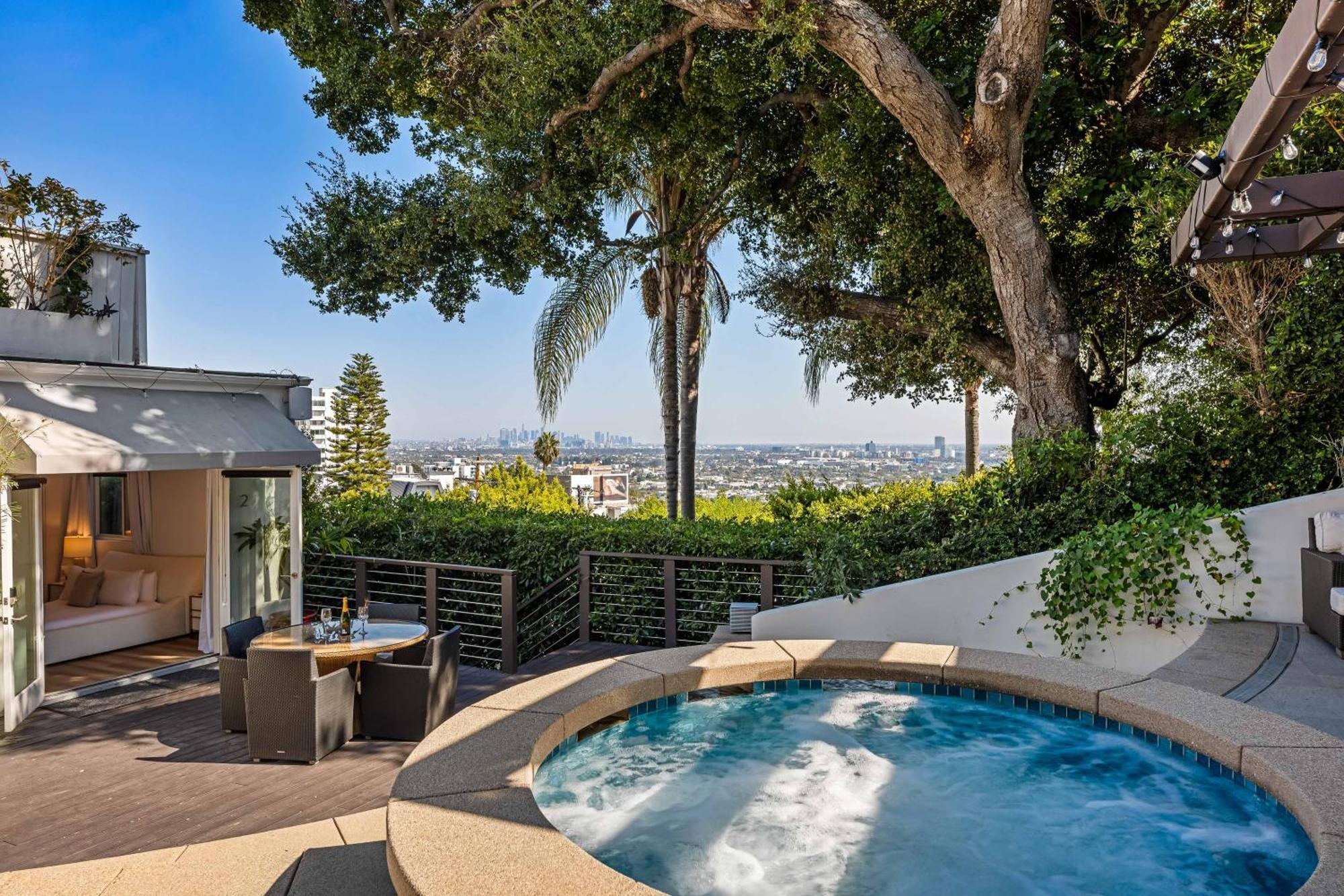 Stunning Los Angeles hillside home with pool and downtown skyline served by Purple Check Cleaning